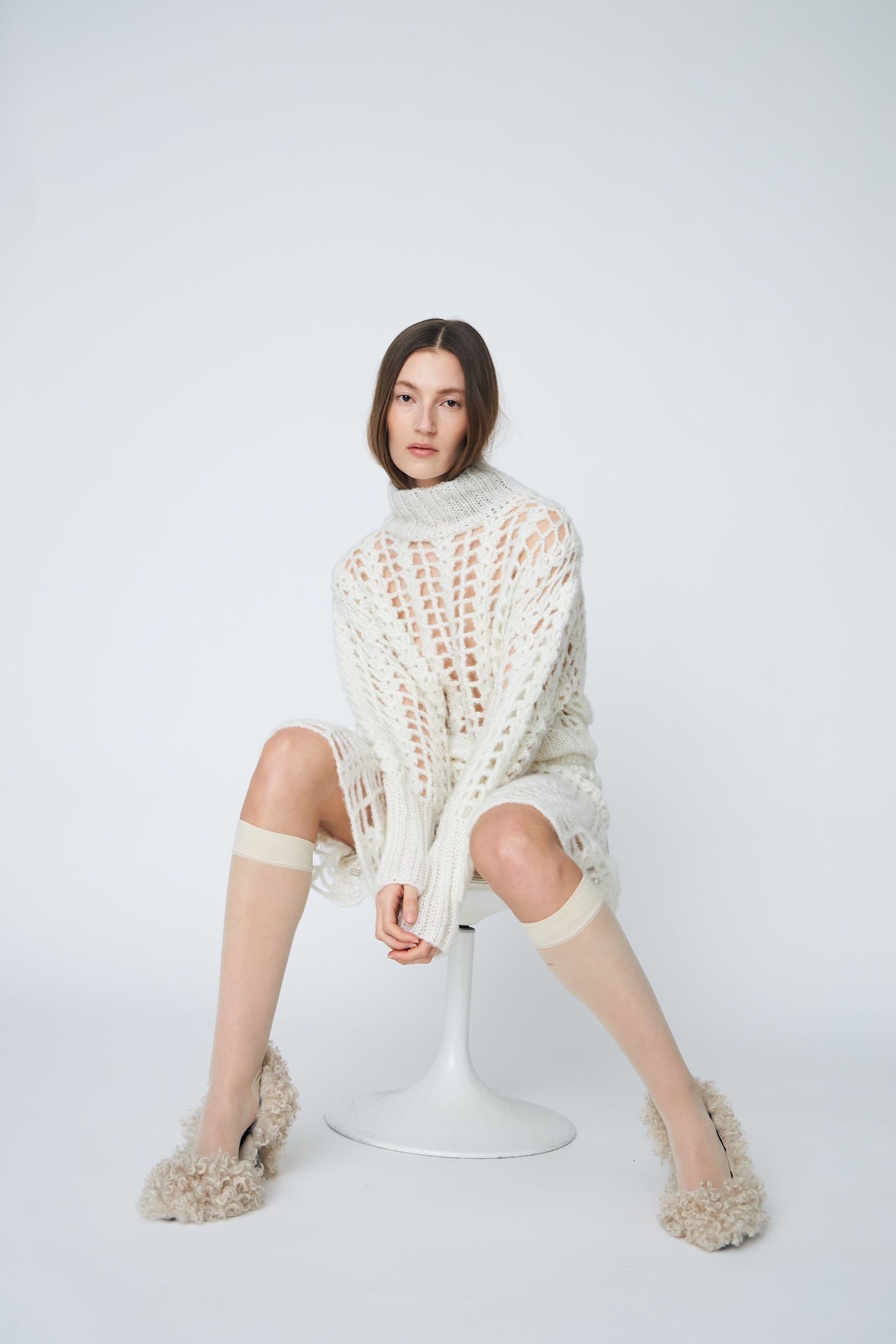 ERICA CROCHET PULLOVER - 102 CHALK - DawnxDare.com
