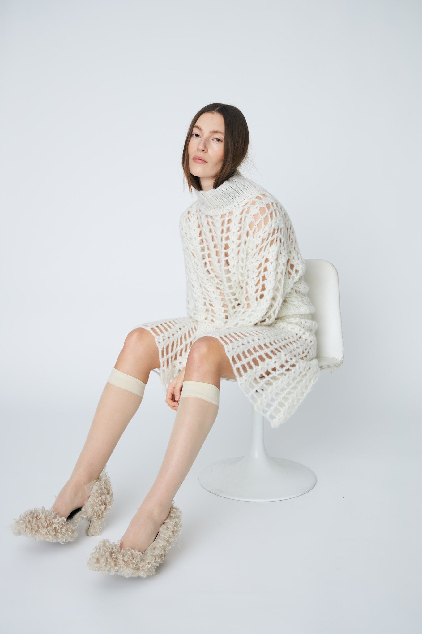 ERICA CROCHET PULLOVER - 102 CHALK - DawnxDare.com