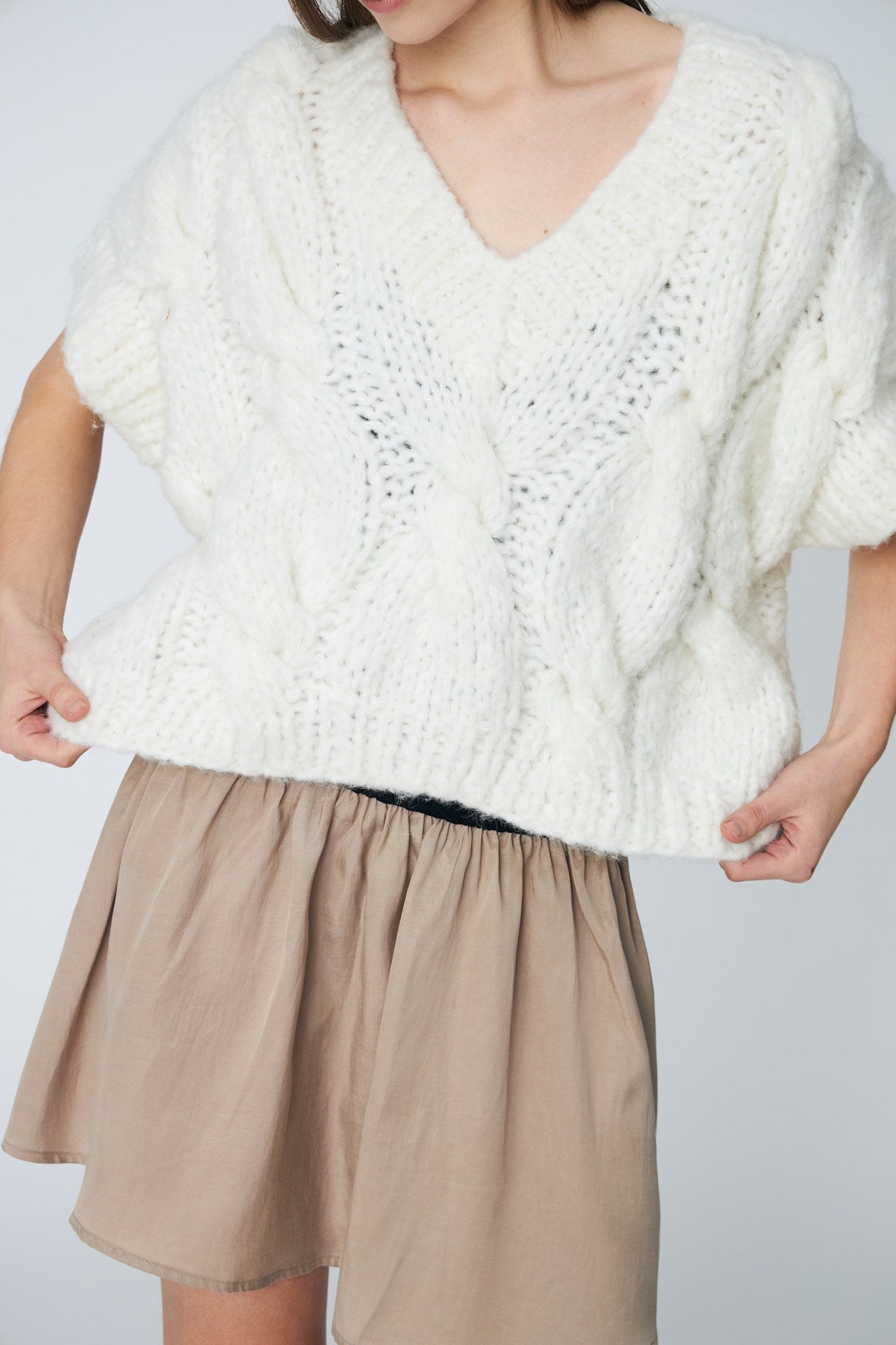 CAPRI TORSADE PULLOVER - 102 CHALK - DawnxDare.com