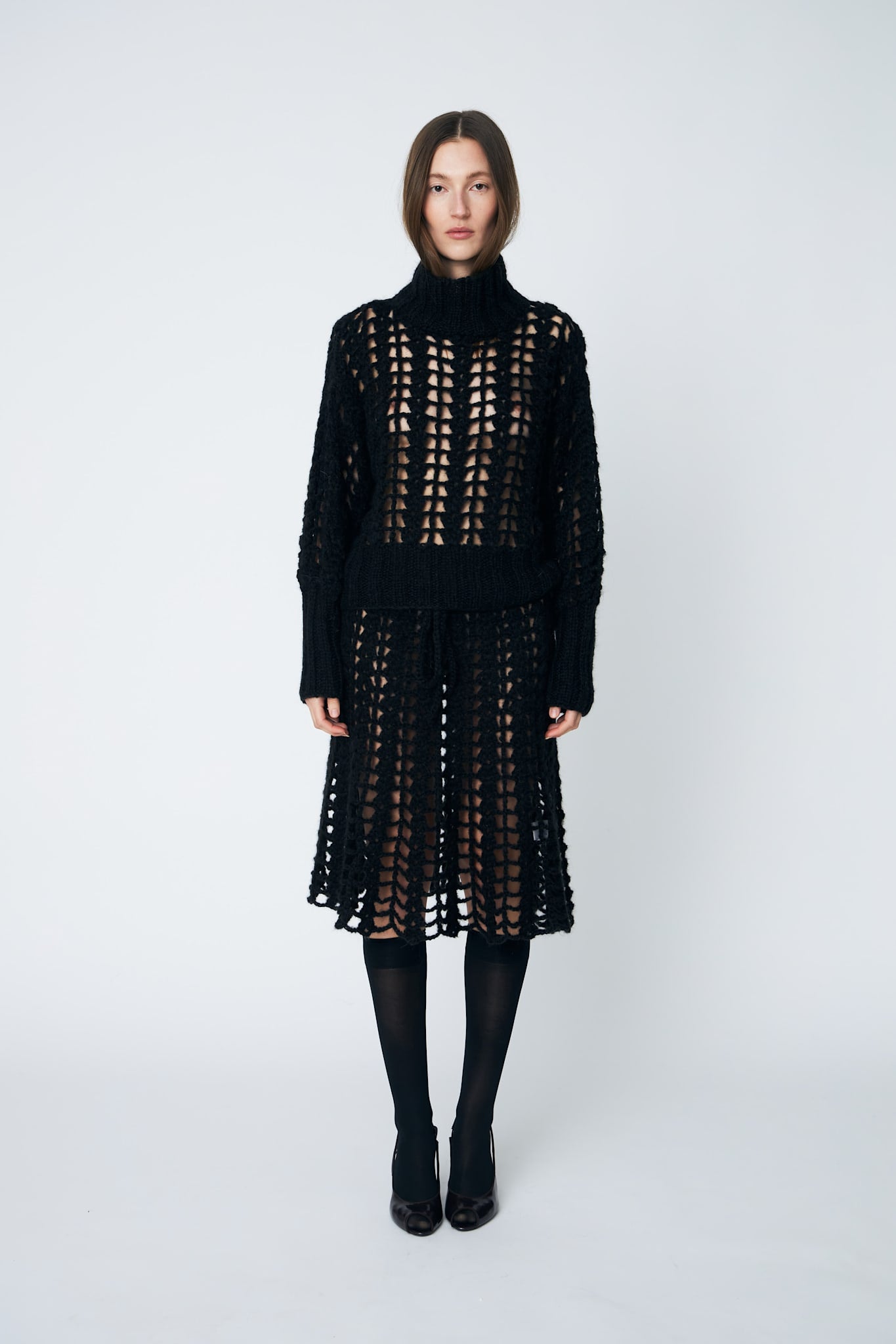 ERICA CROCHET PULLOVER - 199 BLACK - DawnxDare.com
