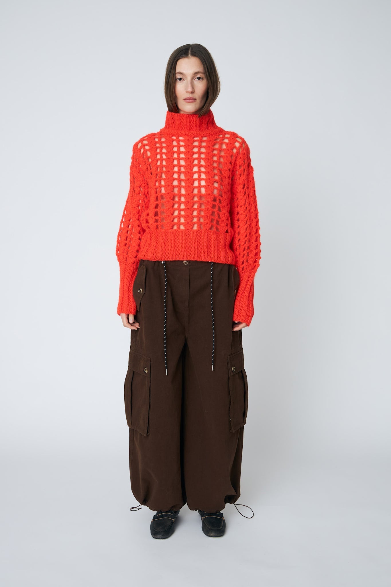 ERICA CROCHET PULLOVER - 335 CHILI - DawnxDare.com