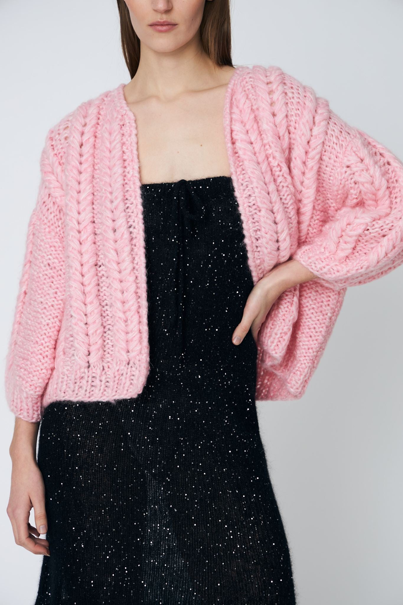 ANNIE CARDIGAN - 219 SUPER PINK - DawnxDare.com