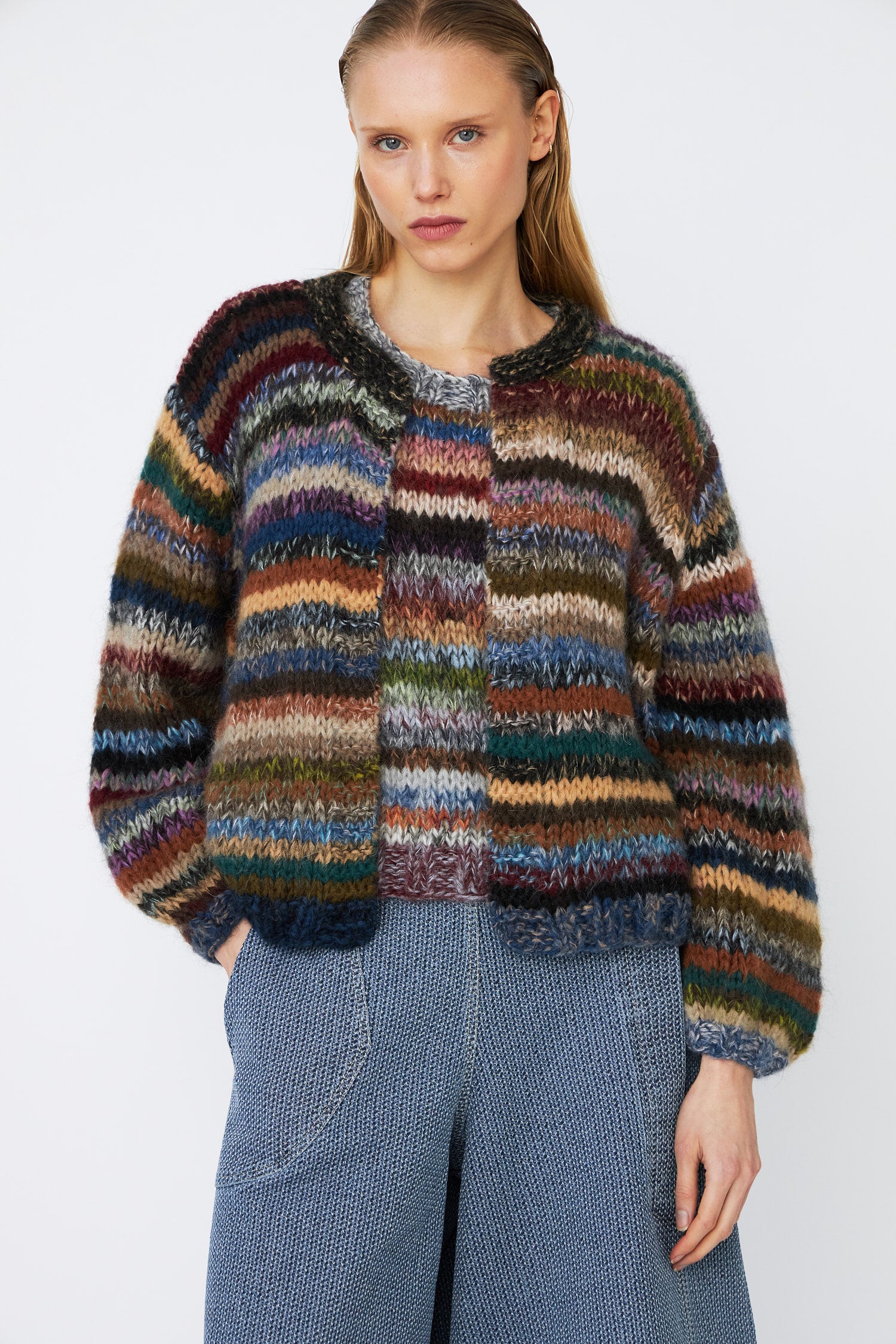 DAWN×DARE ニット セーター ブラウン ピンク DAWNXDARE | Official Webshop | Handmade luxury knitwear