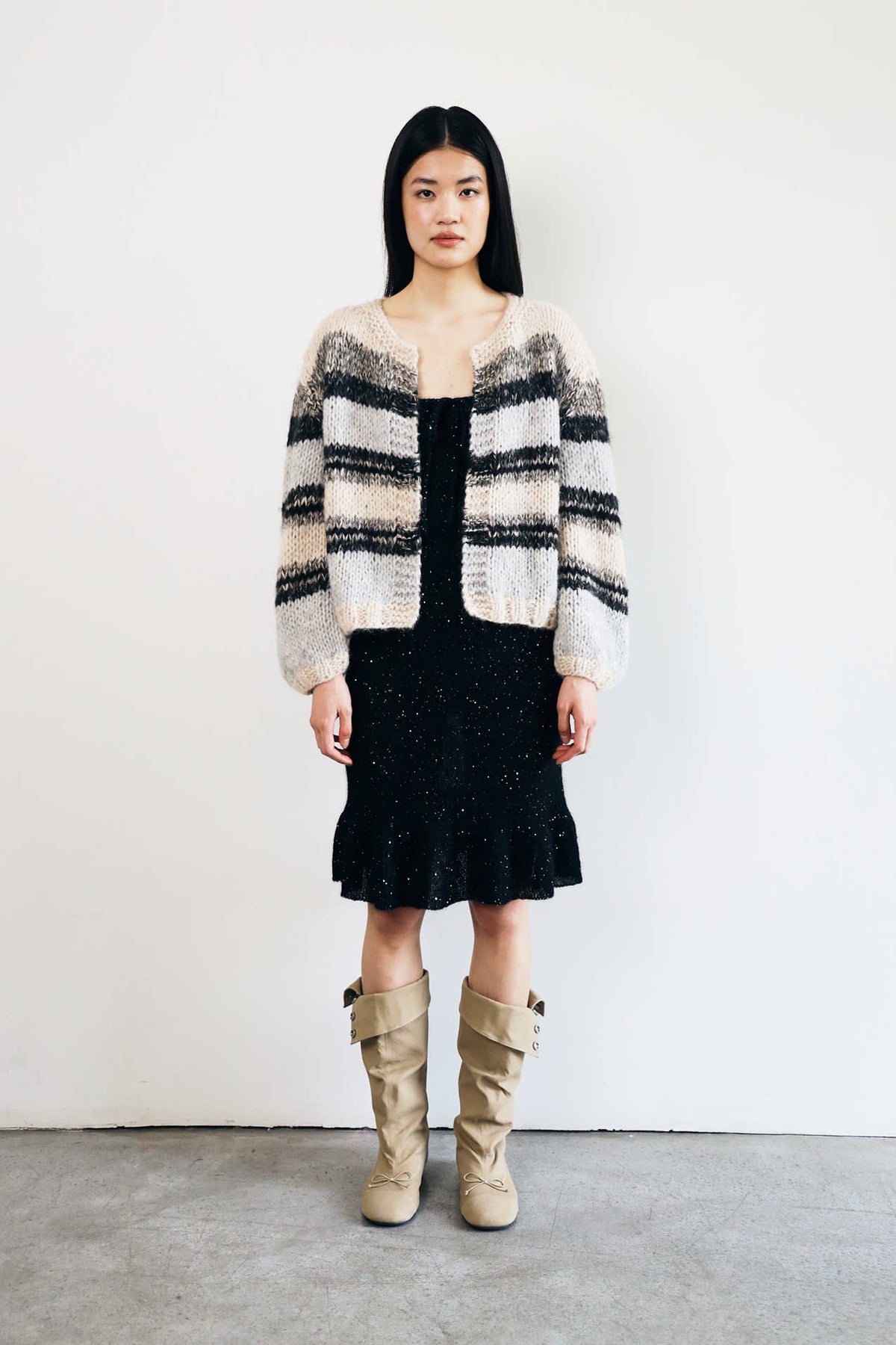GABI CARDIGAN - 199 BLACK - DawnxDare.com