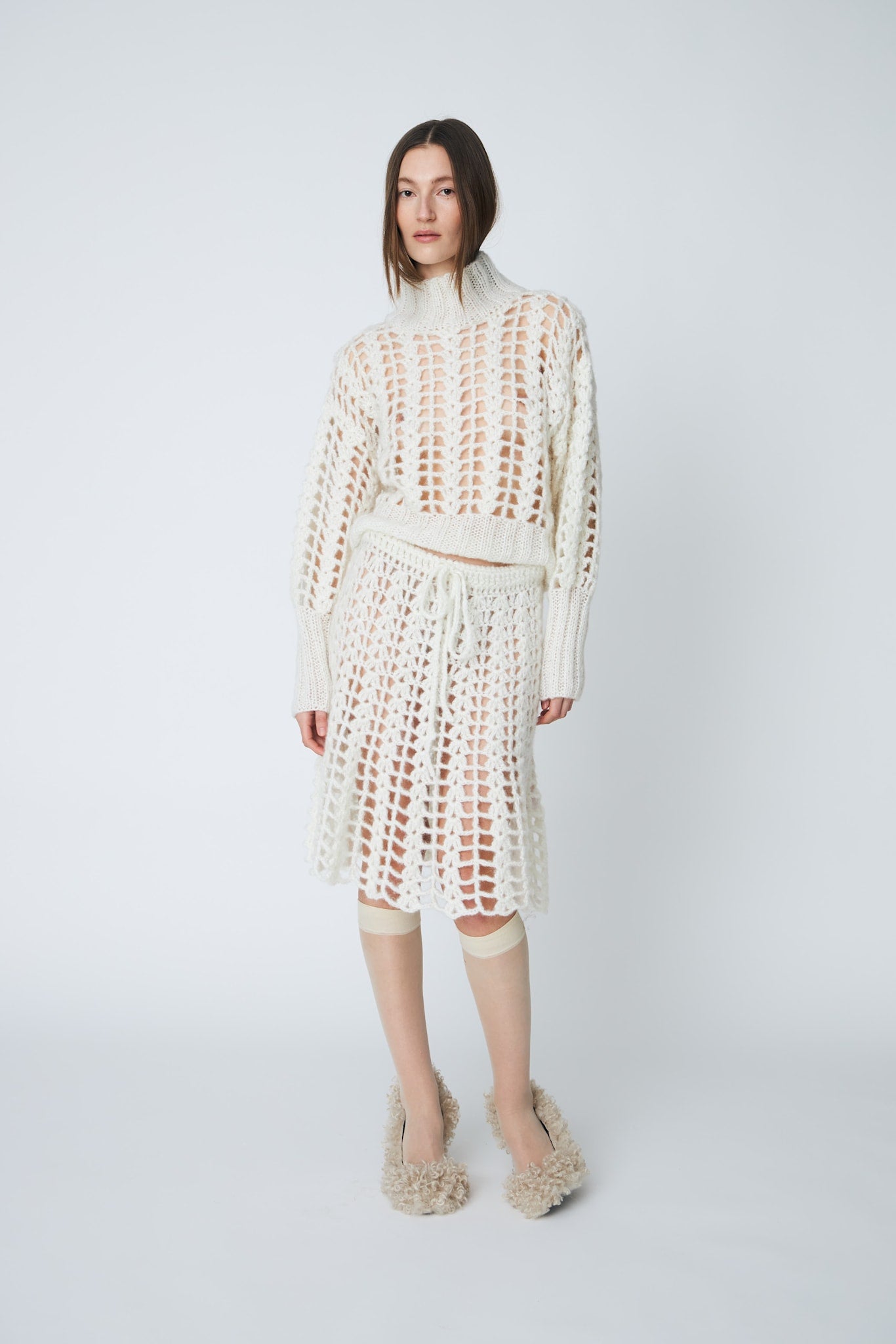 ERICA CROCHET PULLOVER - 102 CHALK - DawnxDare.com