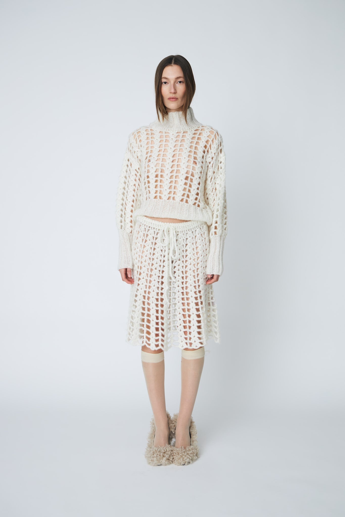 ERICA CROCHET PULLOVER - 102 CHALK - DawnxDare.com