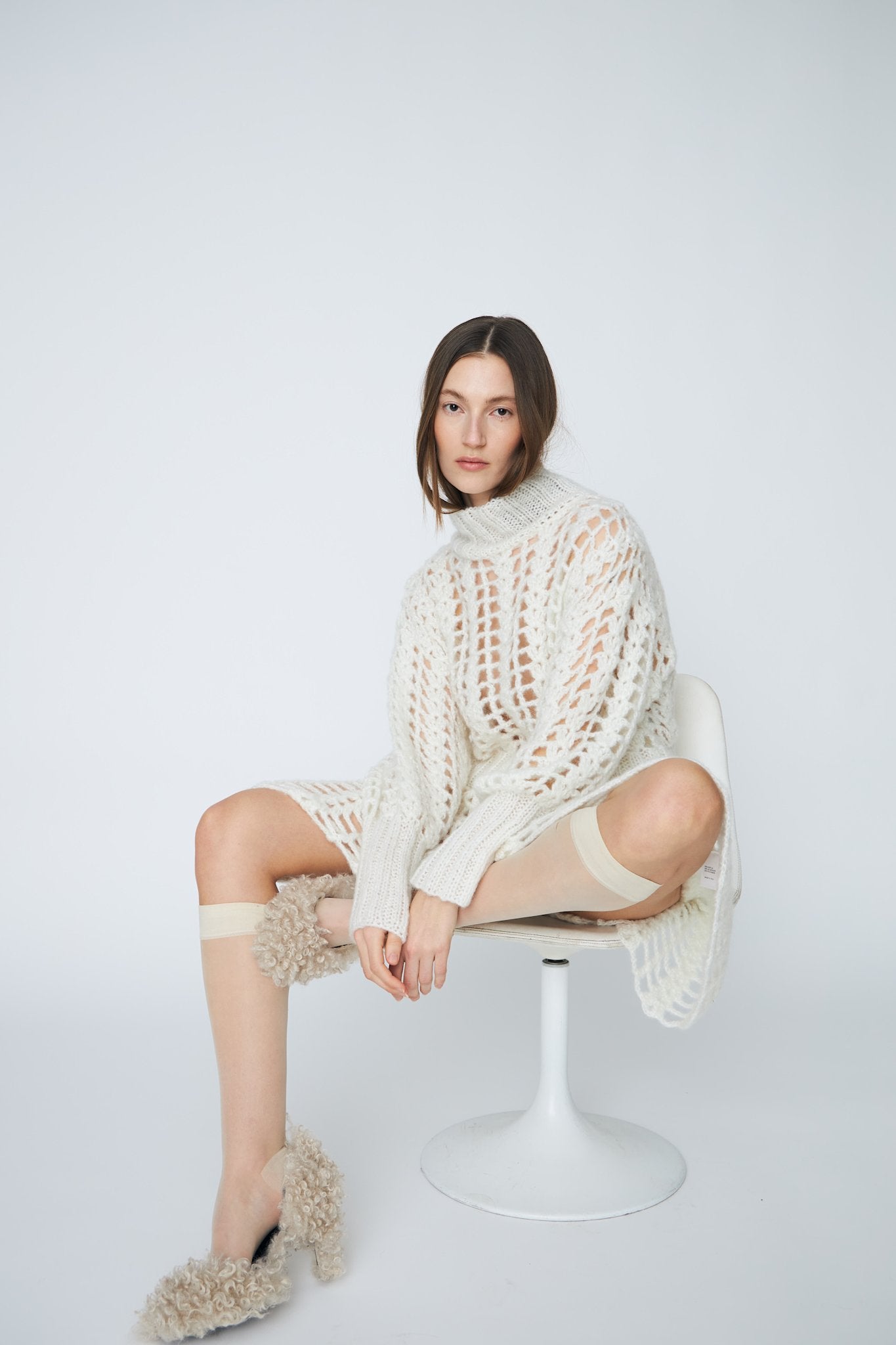 ERICA CROCHET PULLOVER - 102 CHALK - DawnxDare.com