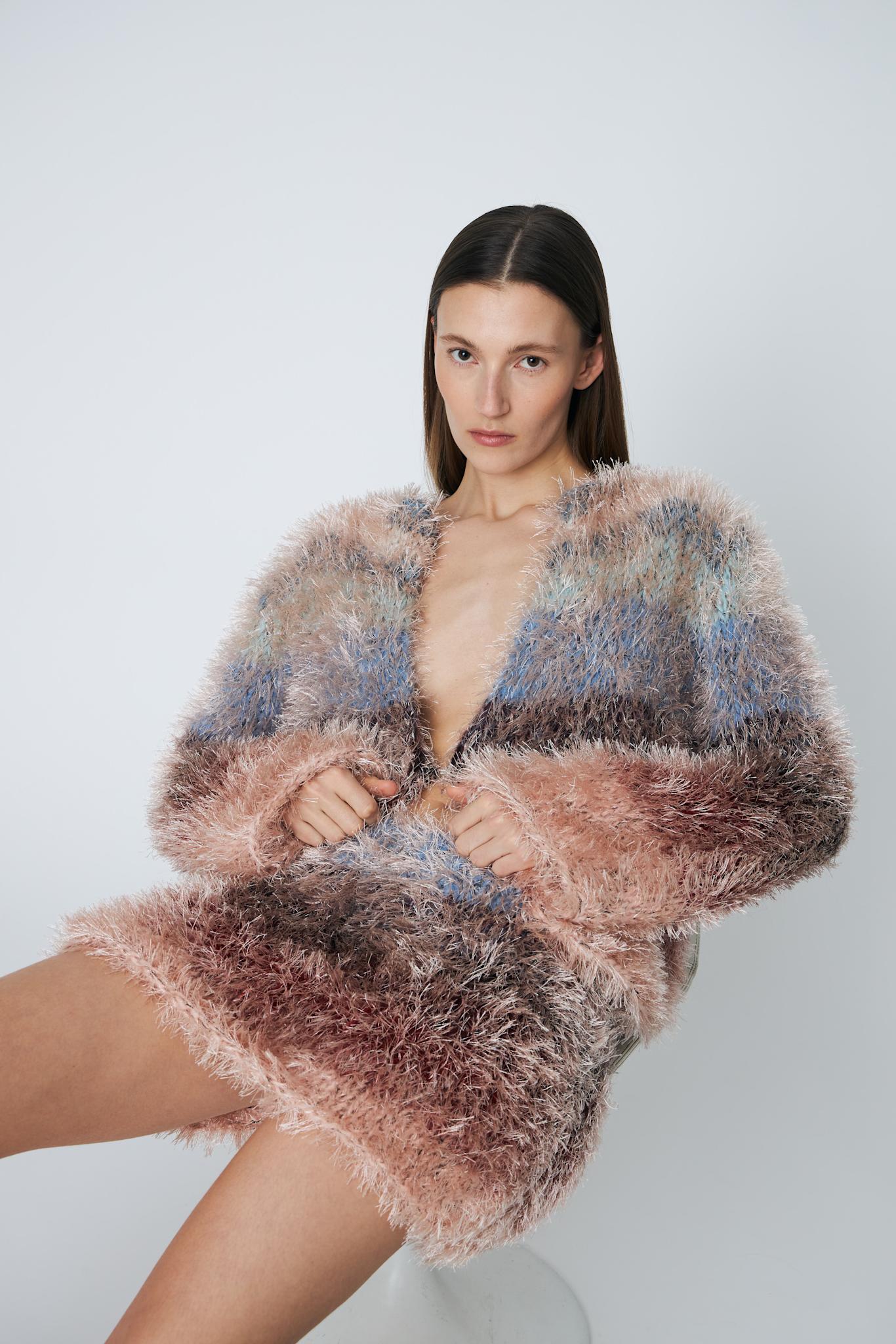 FUZZY CARDIGAN - 942 TWILLIGHT - DawnxDare.com