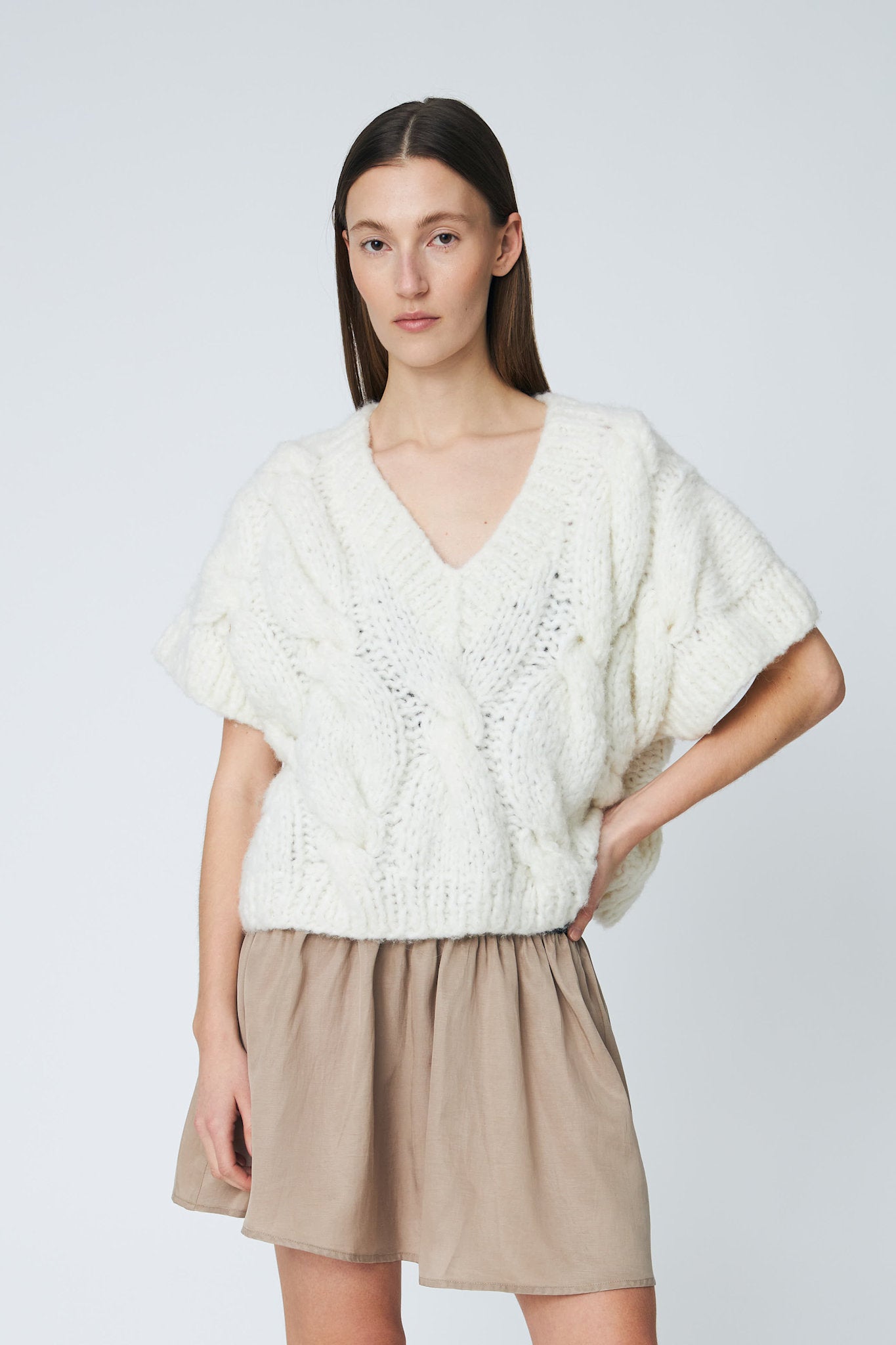 CAPRI TORSADE PULLOVER - 102 CHALK - DawnxDare.com