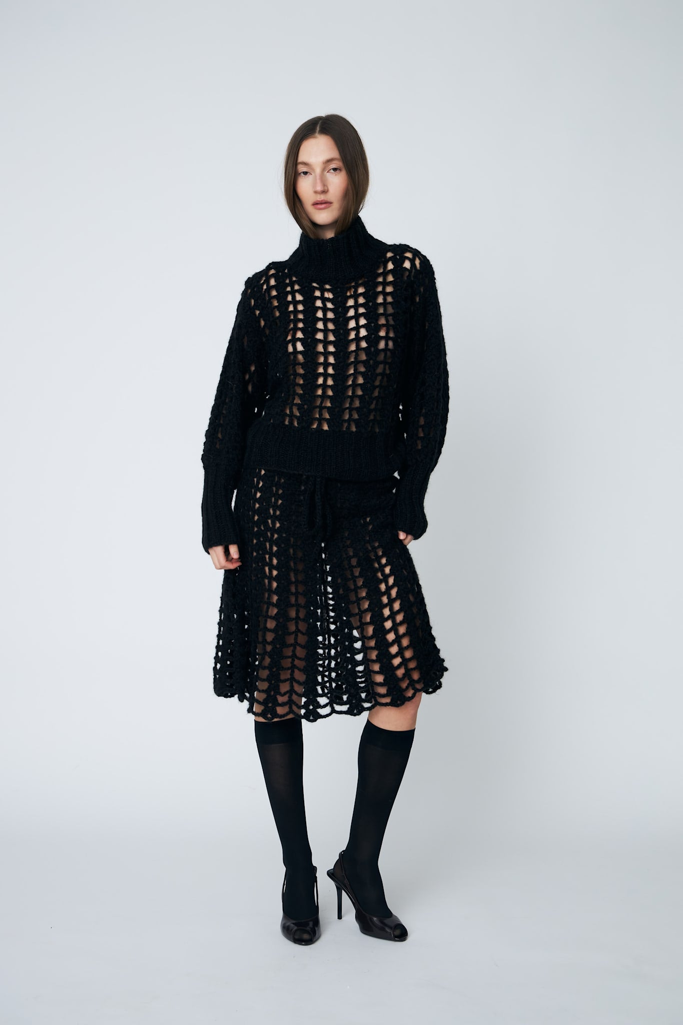 ERICA CROCHET PULLOVER - 199 BLACK - DawnxDare.com