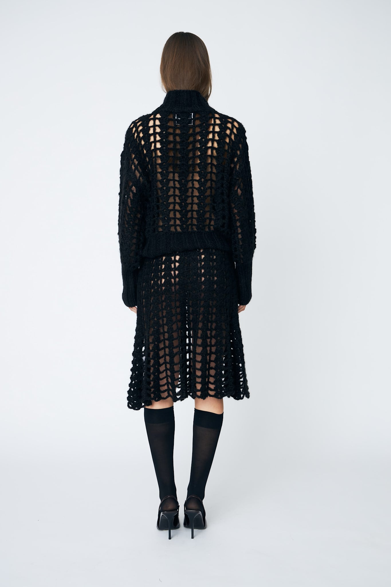 ERICA CROCHET PULLOVER - 199 BLACK - DawnxDare.com