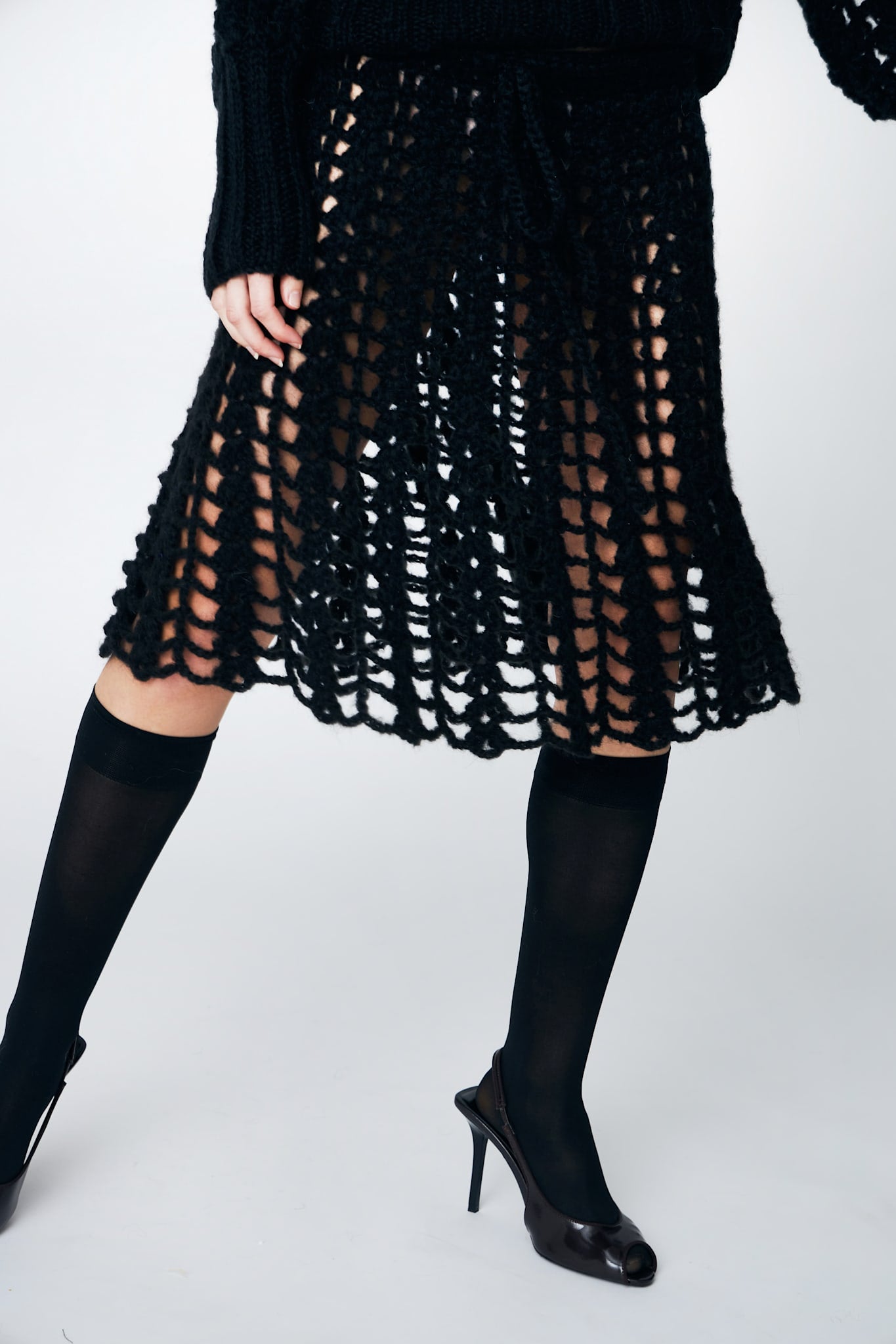 EMMA CROCHET SKIRT - 199 BLACK - DawnxDare.com