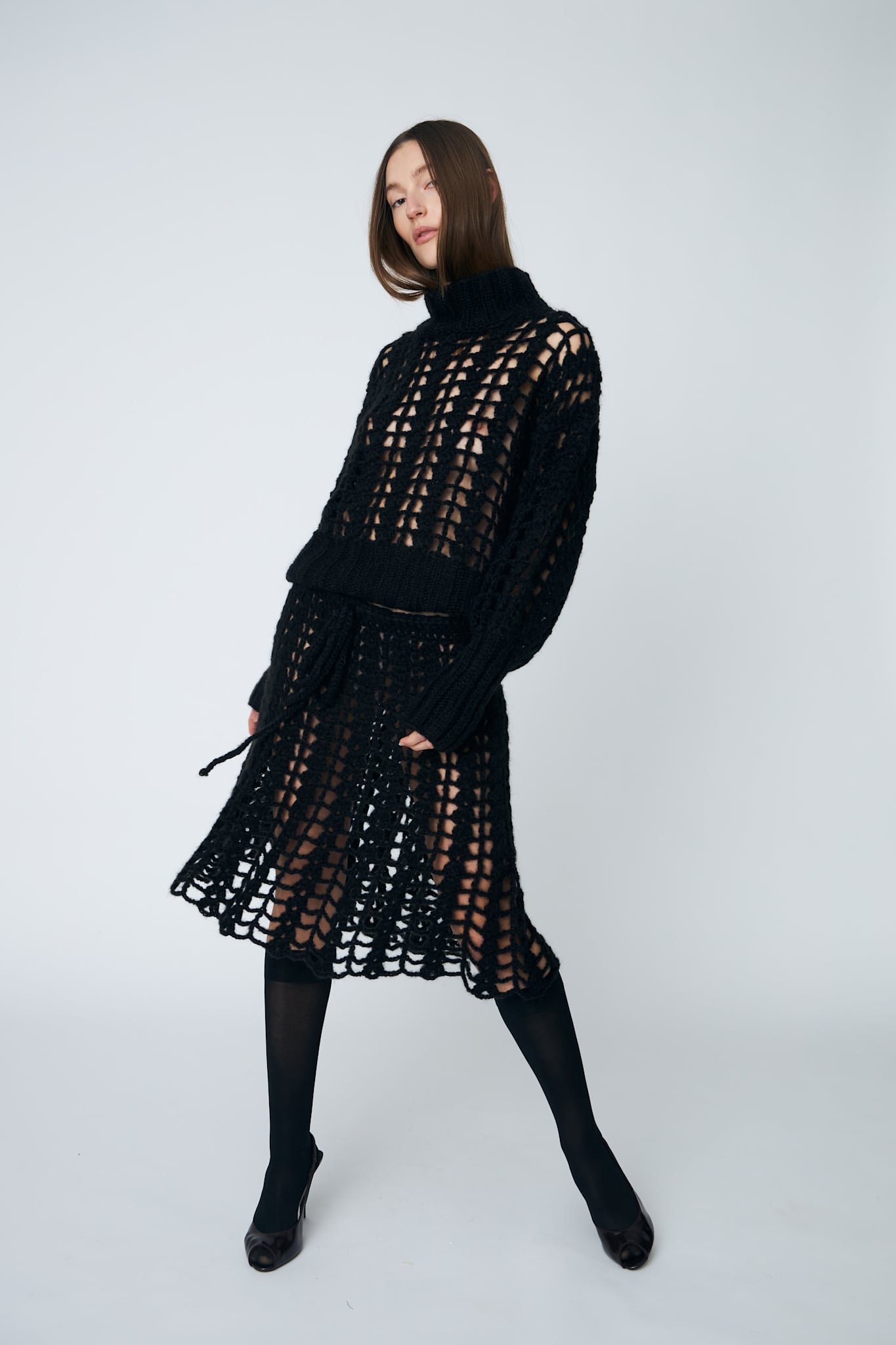 ERICA CROCHET PULLOVER - 199 BLACK - DawnxDare.com